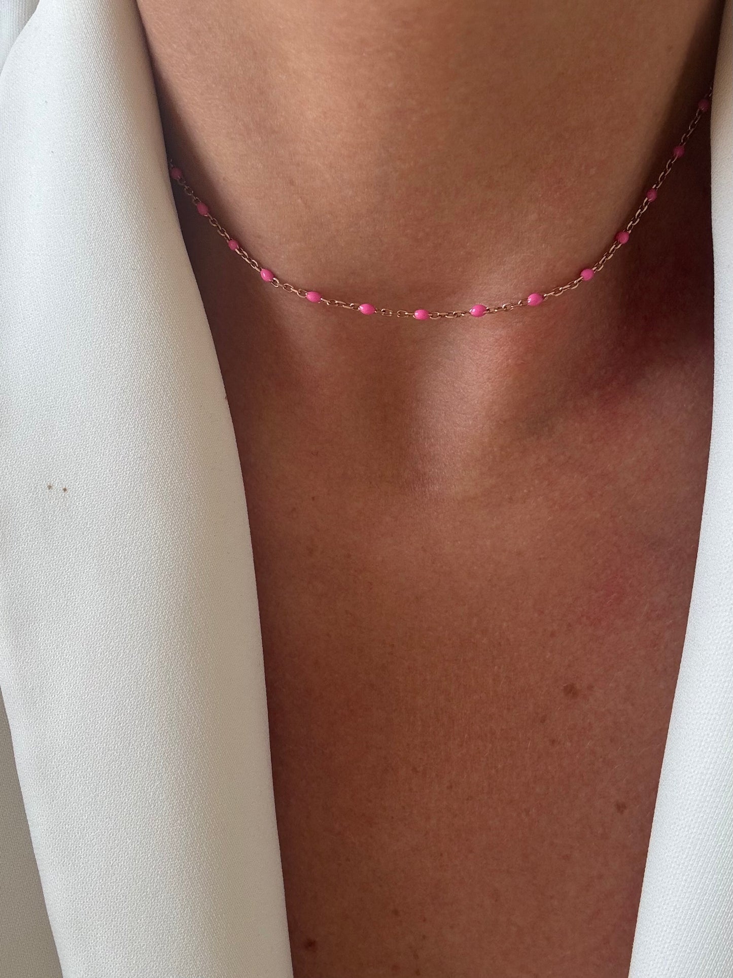 Girocollo Rosa Fluo Minimal