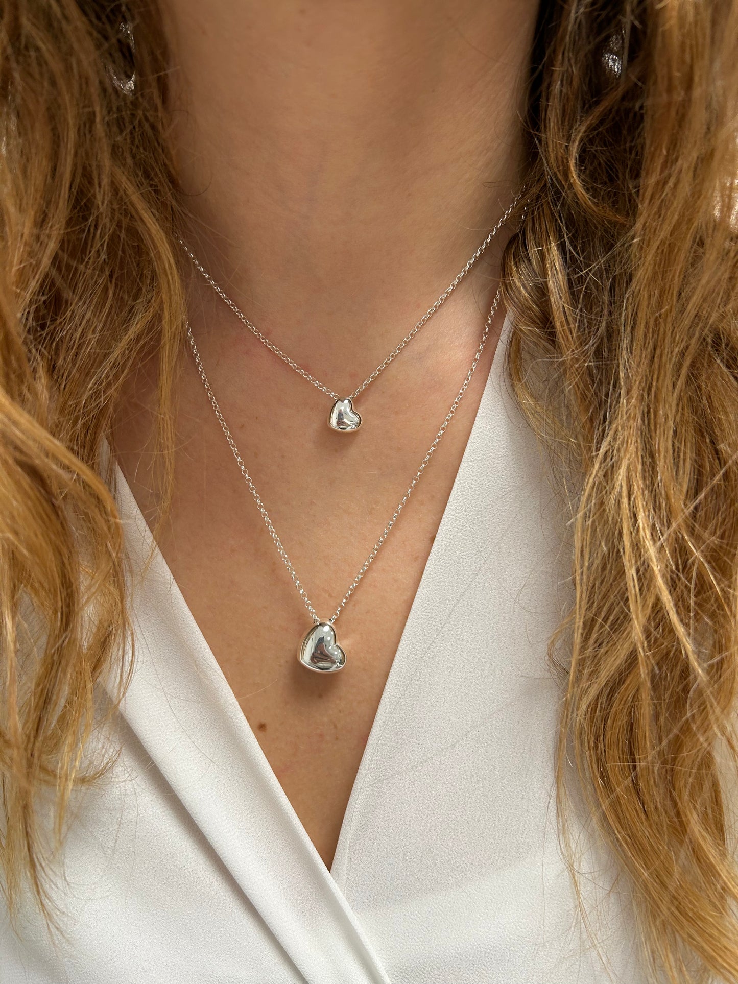 Collana Big Heart - Cuori Inclinati - Unica 2 Fili -