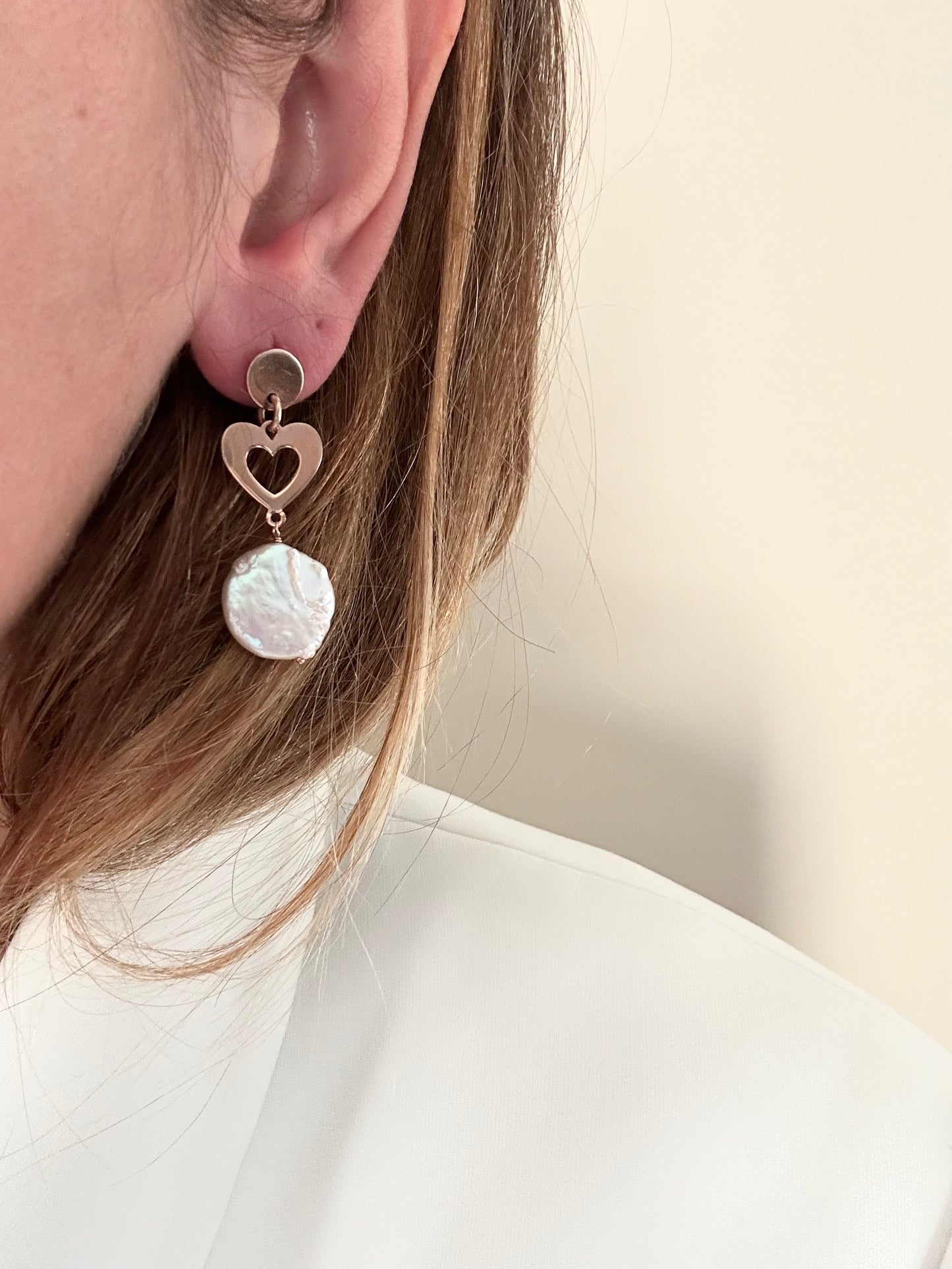 Orecchini Cuore & perle