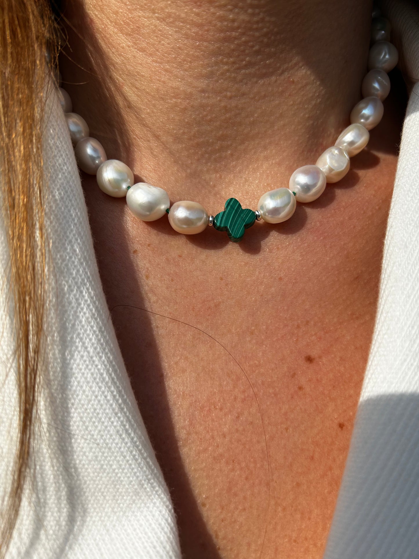 Collana Perle & Malachite