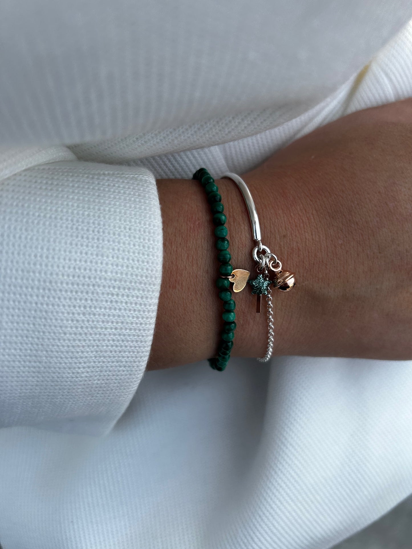 Bracciale Elastico Malachite