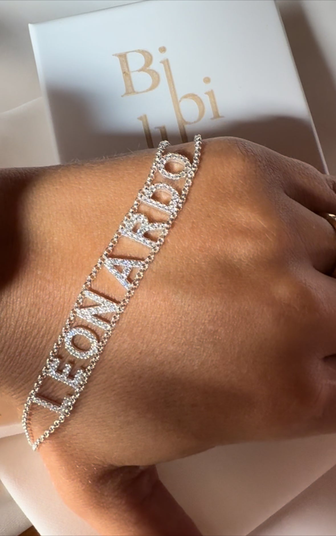 Bracciale Catena Morbida Lettere Zirconi