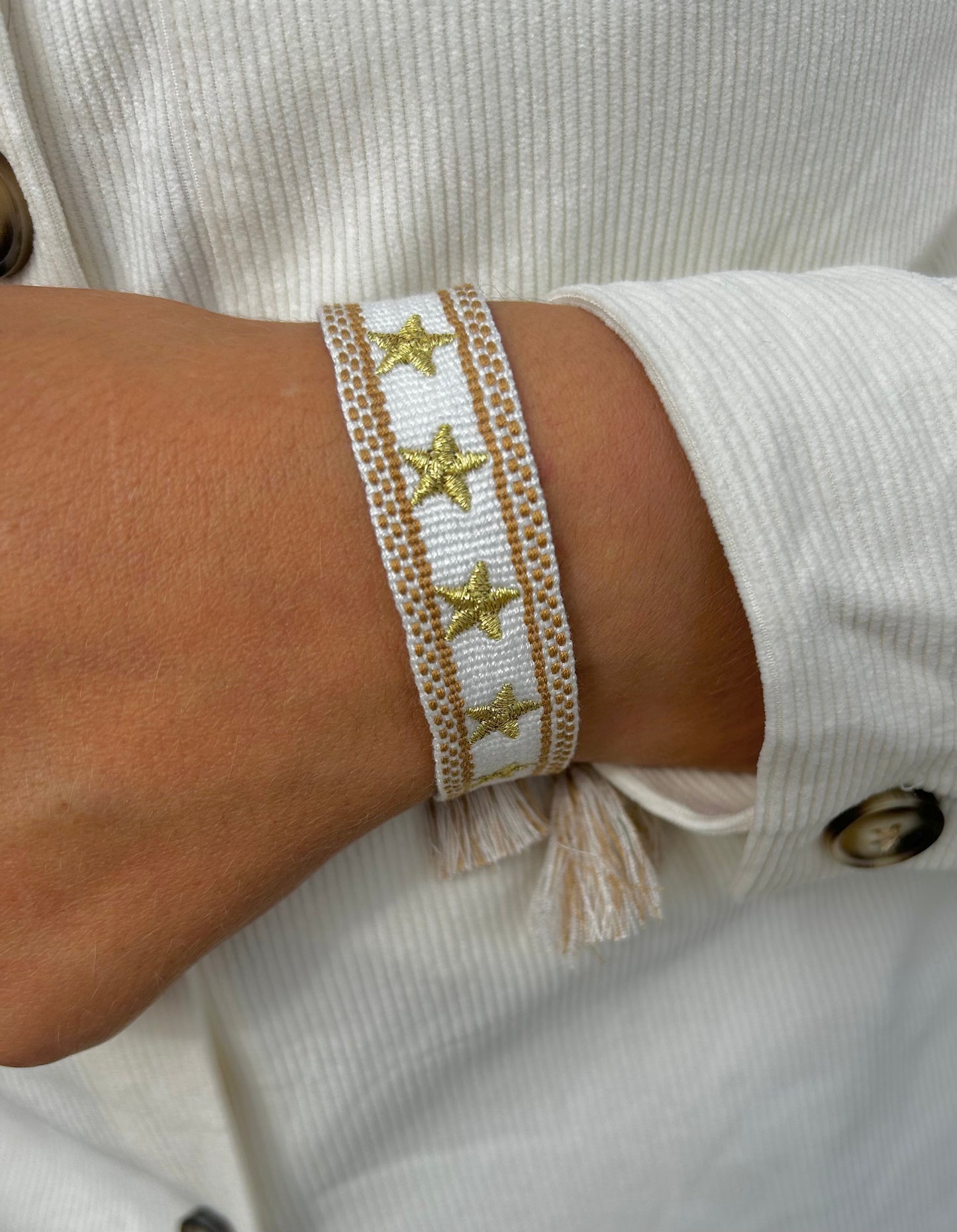 Bracciale Jadore - Beige Stelle Bianche -