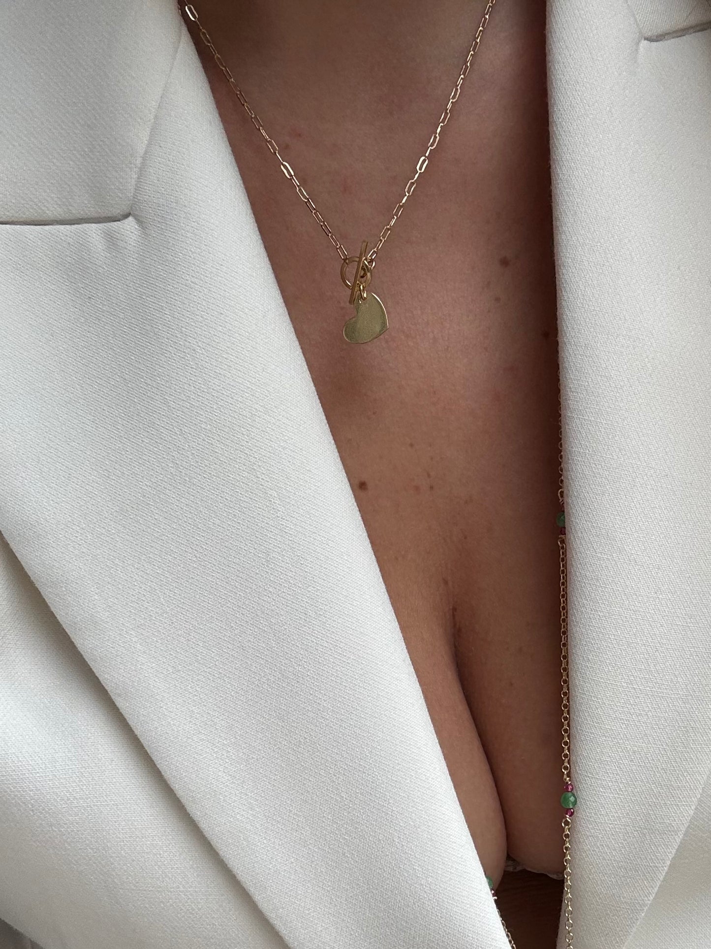 Collana Cuore Chiusura a T
