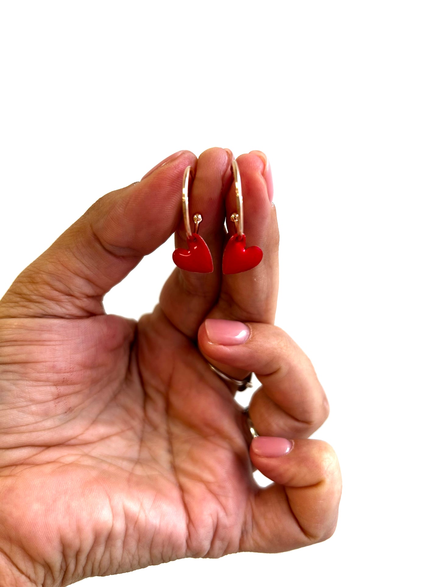 Orecchini Batticuore Bianco - Cerchio -