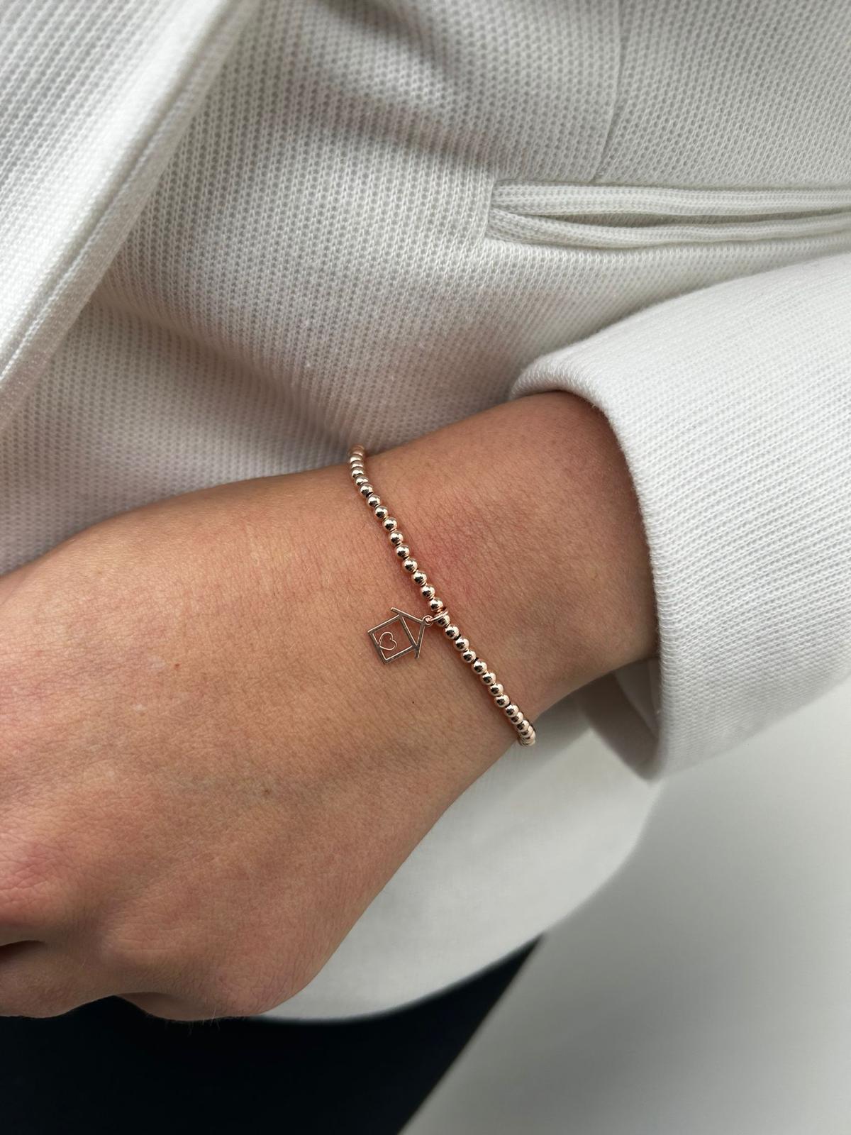 Bracciale palline casetta love