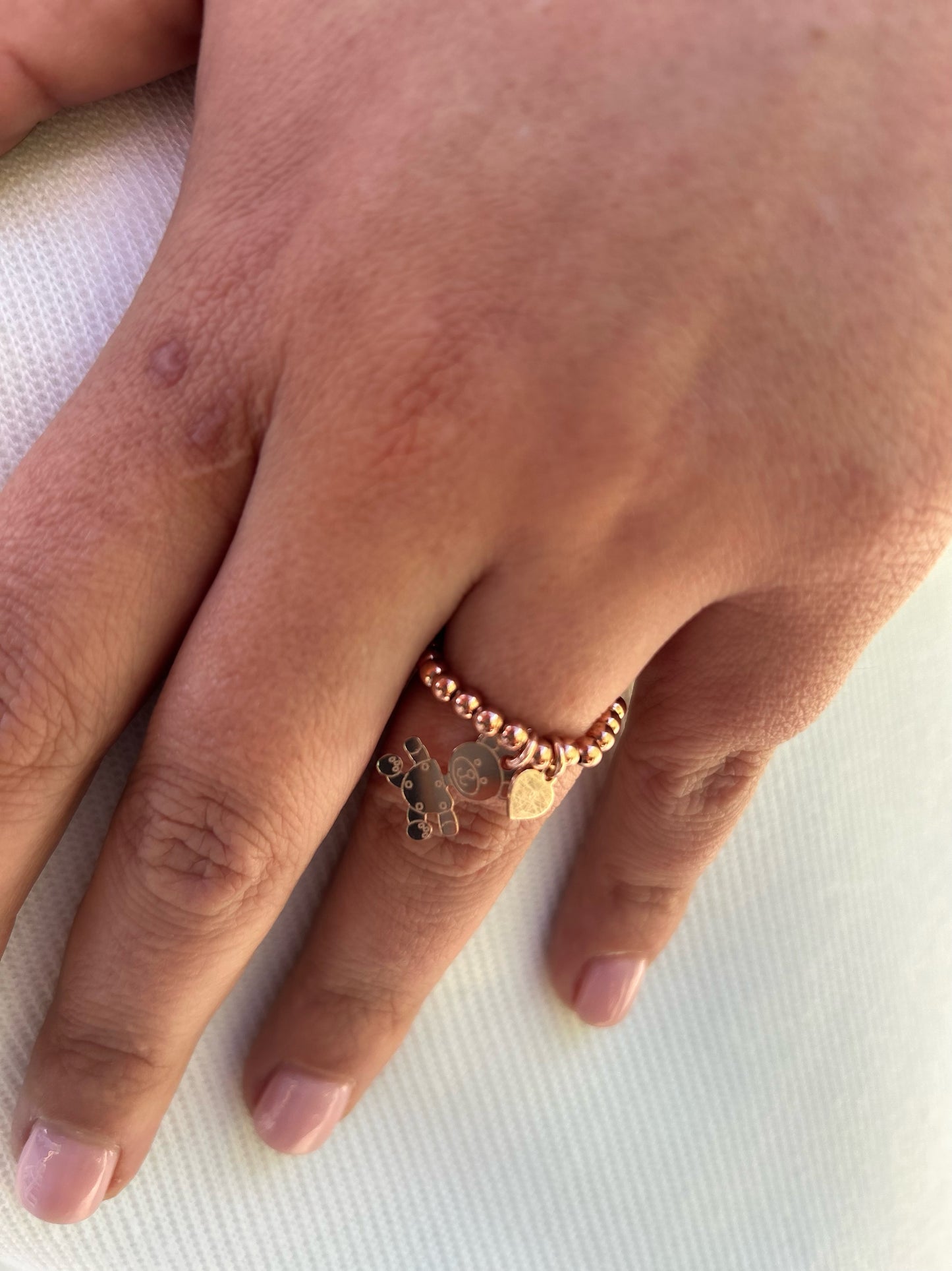 Anello Teddy Argento Rosato