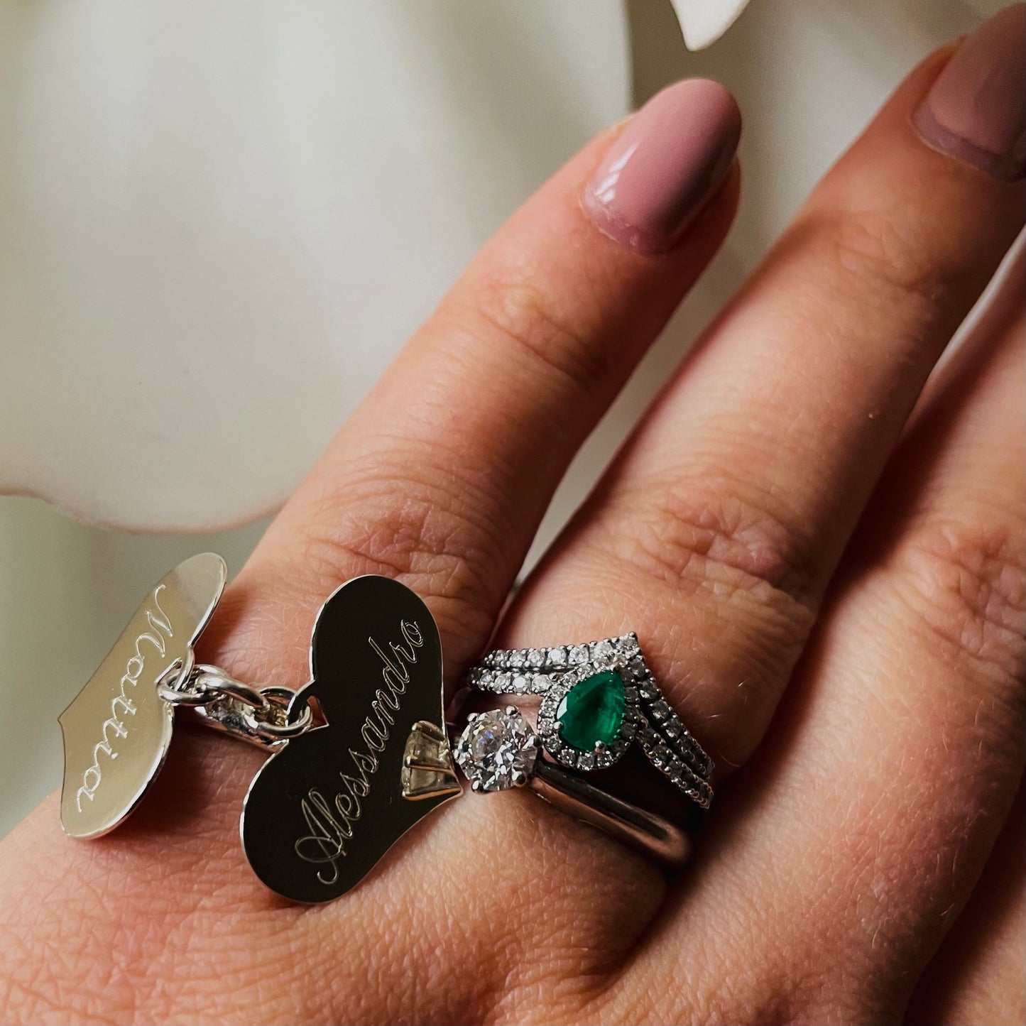 Anello - Cuore pendente - Personalizzabile