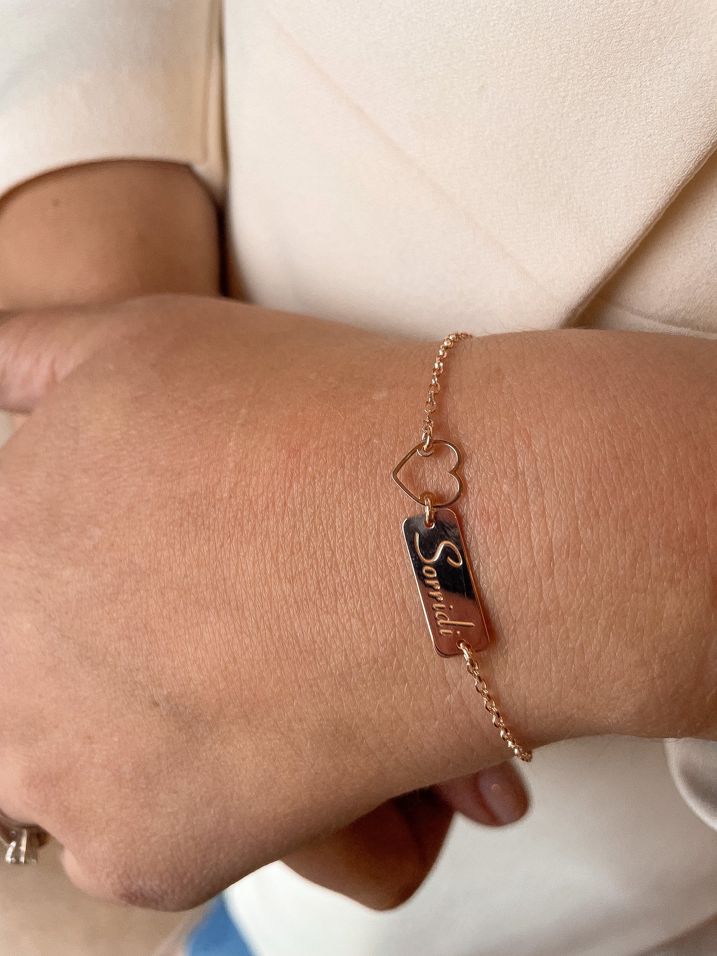 Bracciale Targhetta Sorridi - Cuore Vuoto