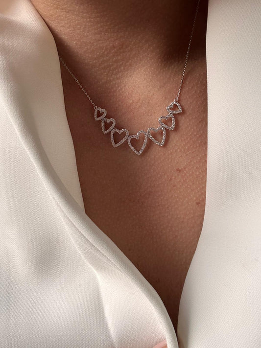 Collier Sette cuori  argento 925