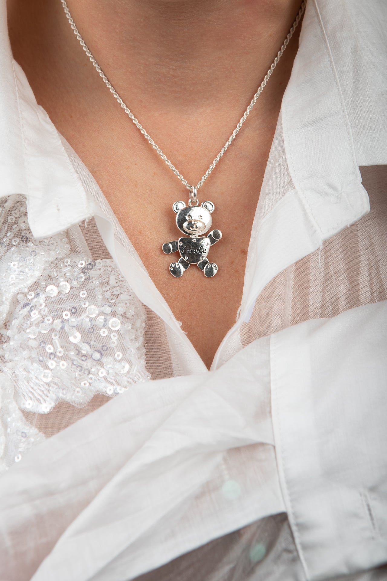 CIONDOLO TEDDY GRANDE - NOME INCISO -