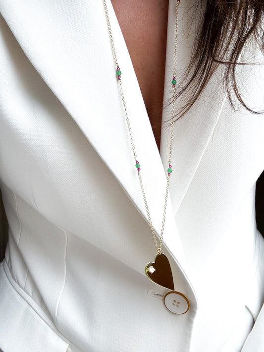 Collana Lunga "Diamante " con cuore