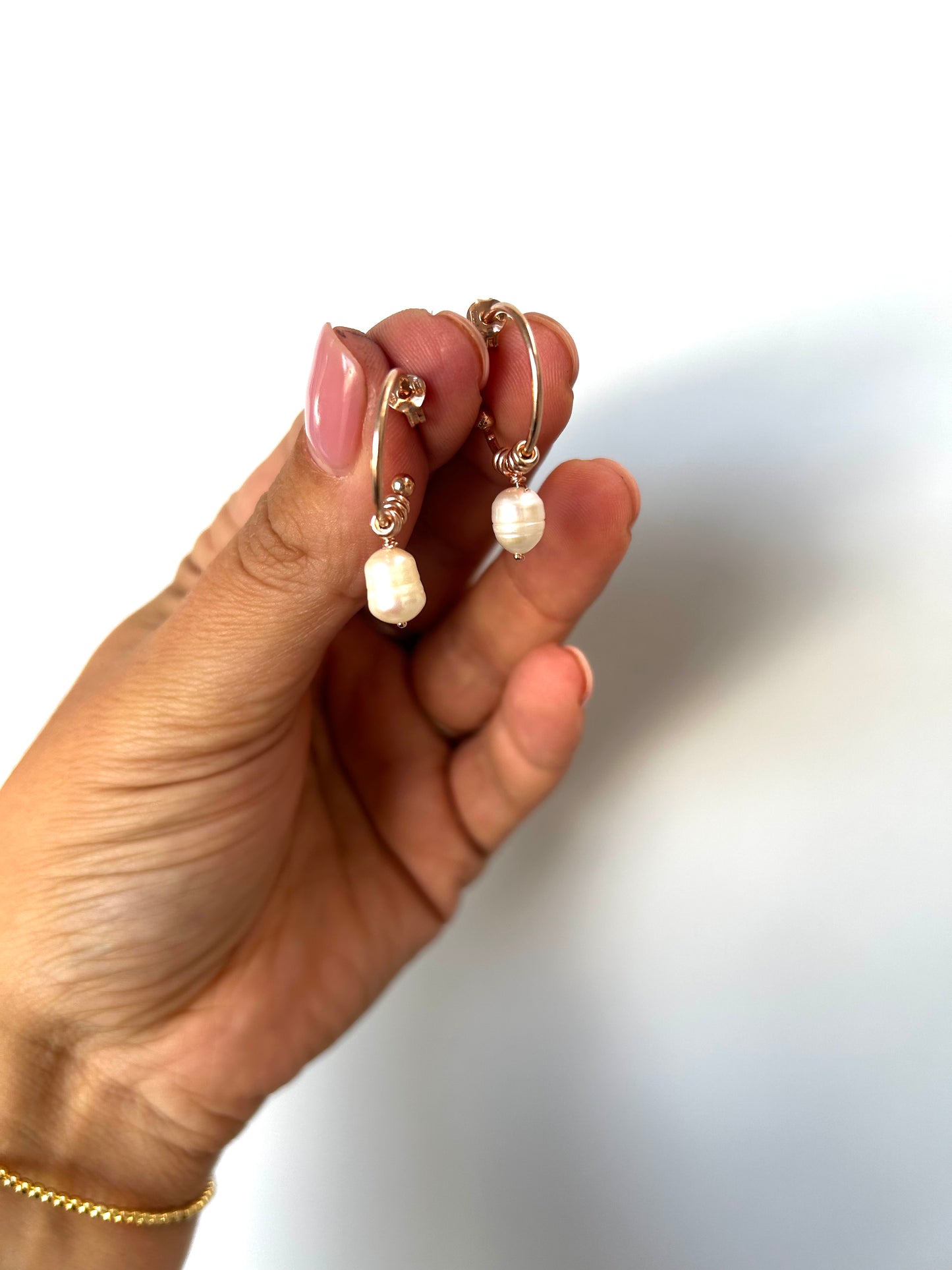 Orecchini - Perle di Fiume Irregolari - Semicerchi -