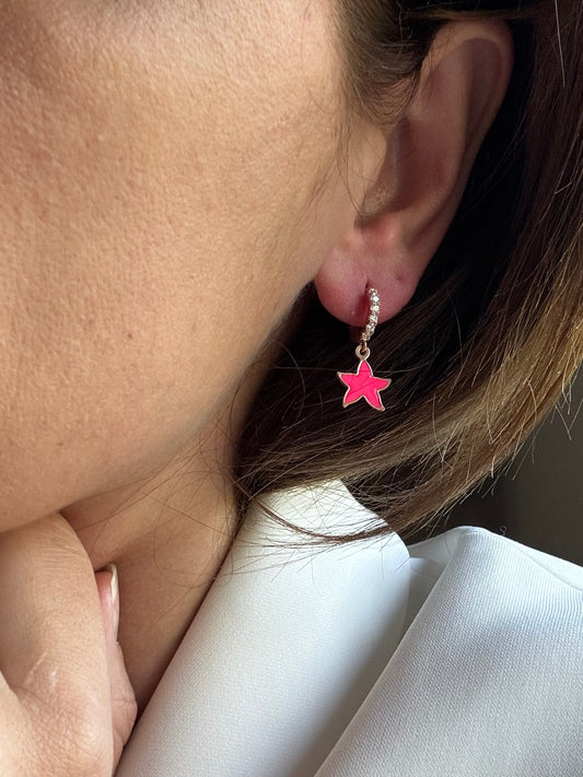 Orecchini Stella Marina - Fuxia -