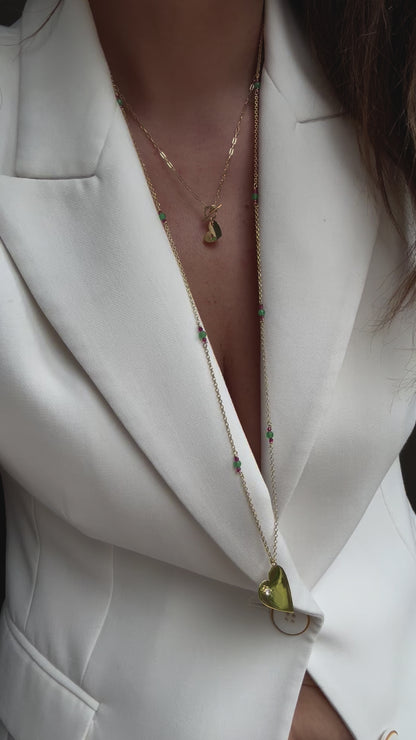 Collana Cuore Chiusura a T